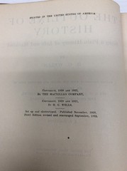 THE OUTLINE OF HISTORY: BEING A PLAIN HISTORY OF LIFE HG Wells Vintage HC 1921