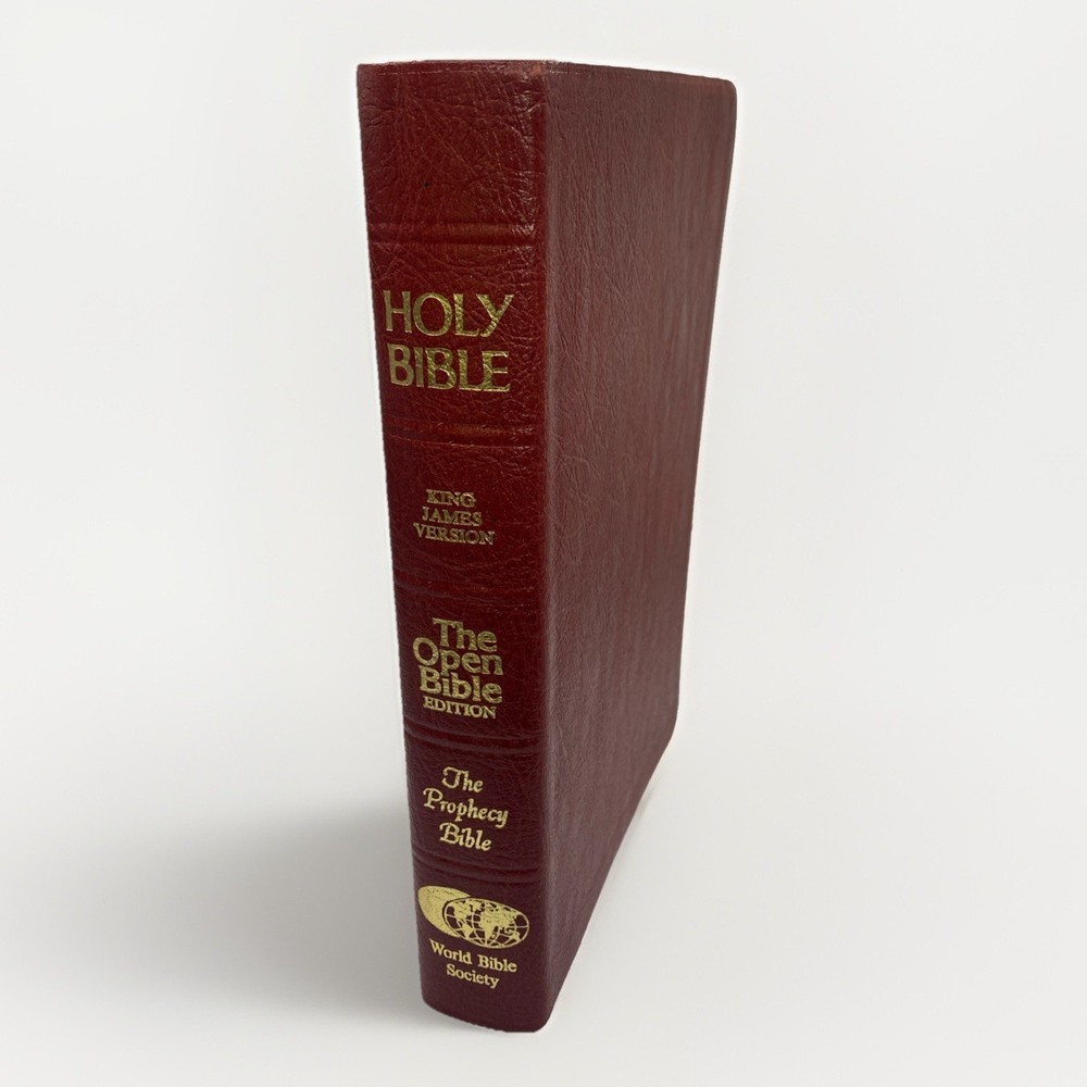The Open Bible Edition KJV With Prophecy, Red Letter, World Bible Society, EUC!