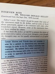 1971 Cancer News Journal Featuring Dr. Kelley Ecological Cancer Approach