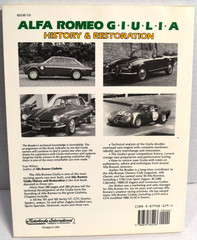 Alfa Romeo Giulia: History And Restoration, by Pat Braden & Jim Weber – TPB 1991