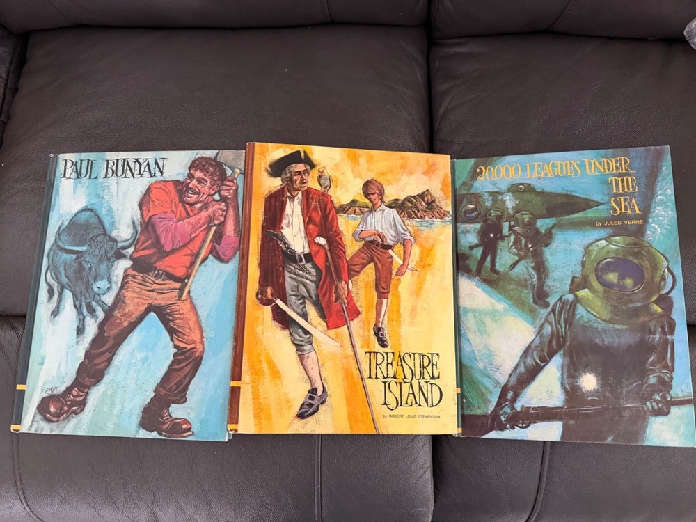 Lot of 3 Vintage Educator Classic Library Books 1968 Illustrated Hardcover Set