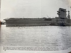 WWII USN Navy USS LEXINGTON CV-2 Aircraft Carrier Pacific Squadron at Sea Signal