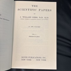 The Scientific Papers of J.Willard Gibbs, Volumes 1 and 2