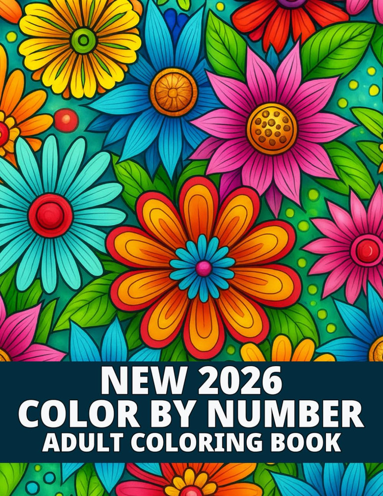 New 2026 Color By Number Adult Coloring Book: Large Print Color By Number Colori