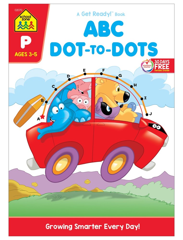 School Zone ABC Dot-to-Dots Workbook: 32 Pages, Preschool, Kindergarten,…