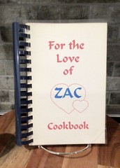 Vintage “ FOR THE LOVE OF ZAC “ Cookbook Spiral Bound 240 Pages