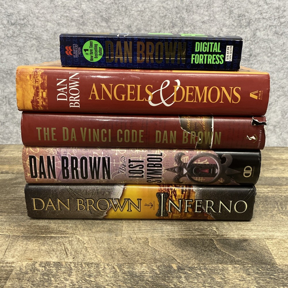 Dan Brown Lot of 5 Novels: 4 Robert Langdon Series HB/DJ & Digital Fortress PB