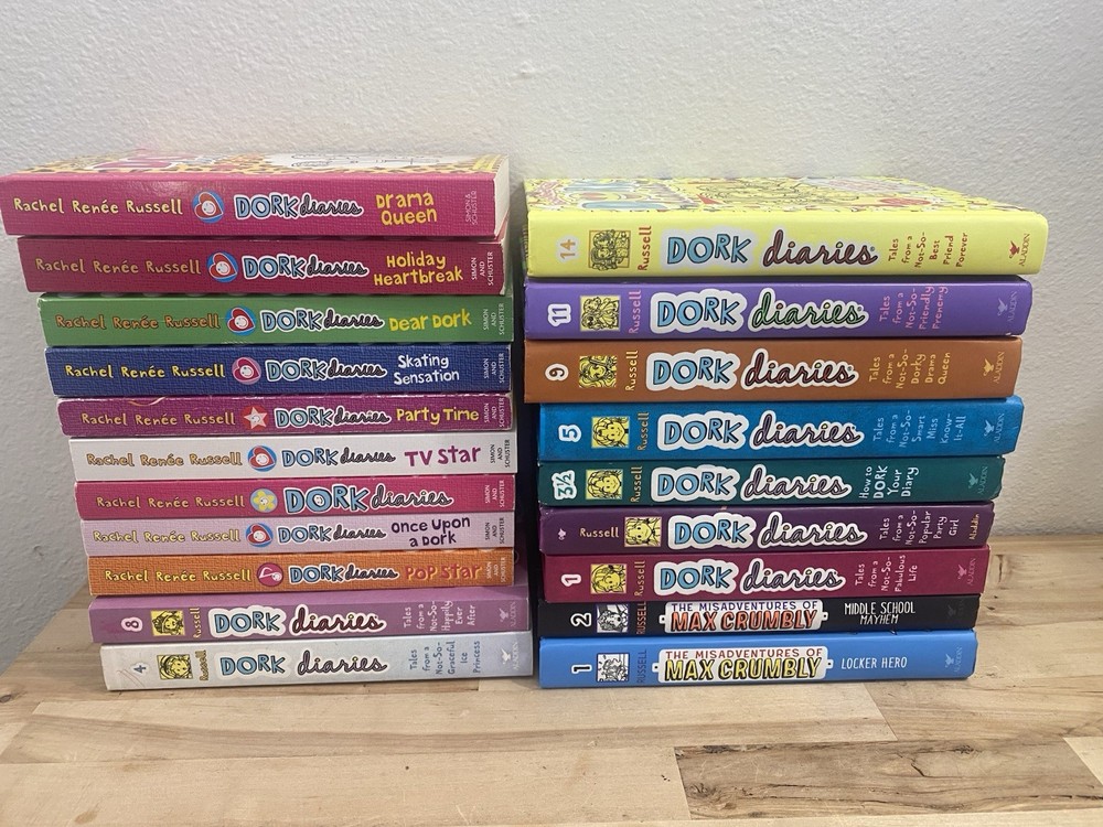 Dork Diaries Series Max Crumbly Lot of 20 Books Rachel Renee Russell PB & HC