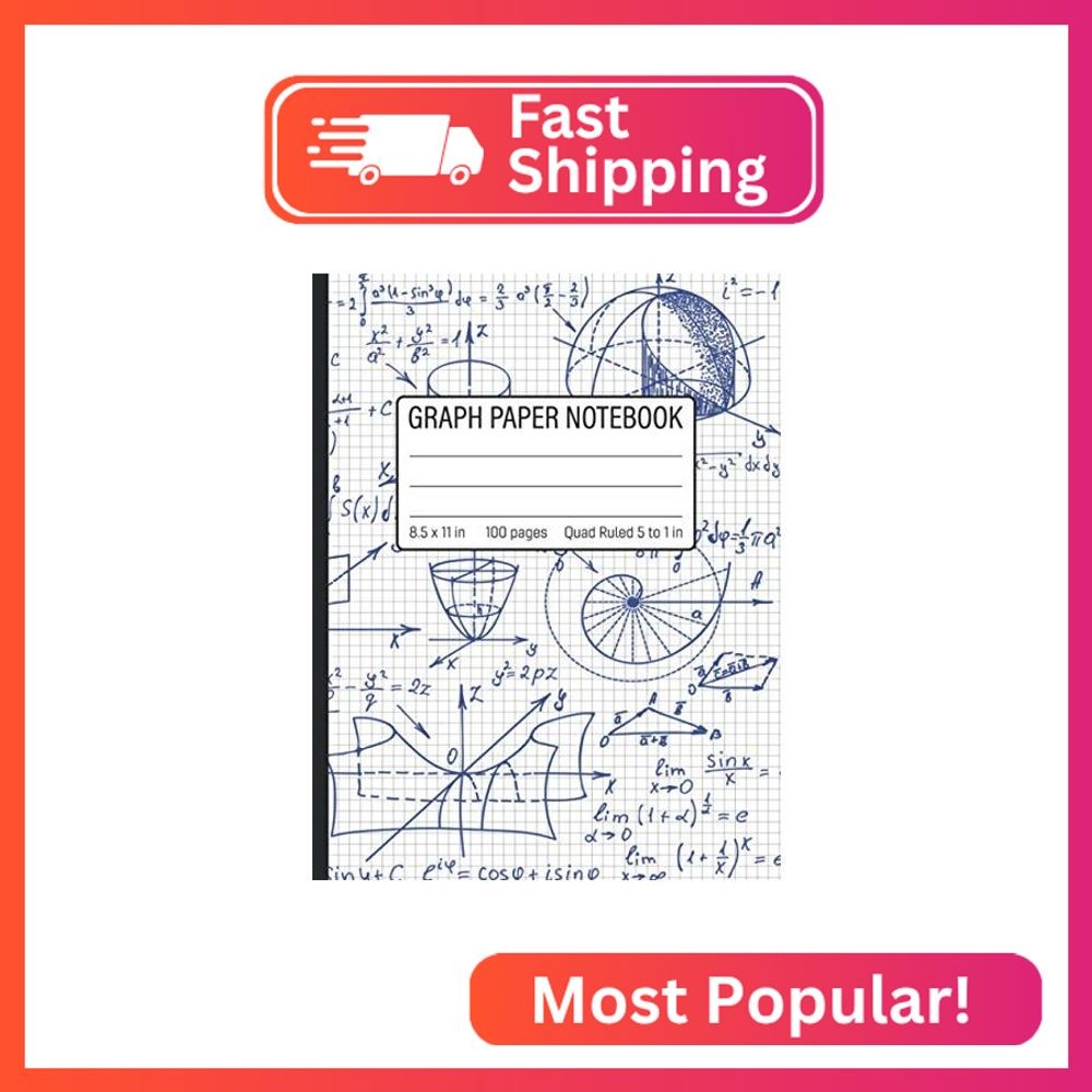 Graph Paper Notebook: Quad Ruled 5×5 Composition Notebook / 100 pages(8.5 in x 1