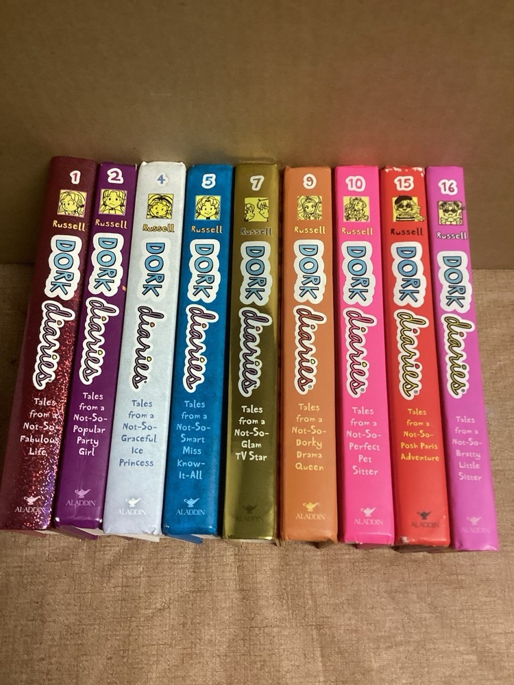 Lot 10 DORK DIARIES by Rachel Renee Russell HC #’s 1, 2, 4,5, 7, 9, 10, 12,15,16
