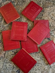 Antique Red Little Leather Library Books | Bibliophile | Book Lovers | Literary