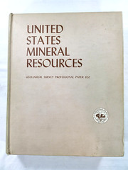 1973 Unites States Mineral Resources Geological Survey Paper 820 1st Edition