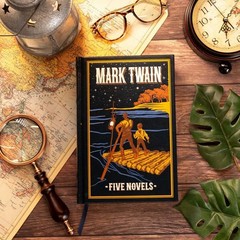 MARK TWAIN 5 Novels: Tom Sawyer, Huckleberry Finn +3 Leather Bound Collectible