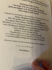 The Starless Sea. Erin Morgenstern. 1st HC Ptg. Doubleday 2019. Near Fine +