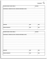 Maintenance Log Book – 120 Pages, 8” x 10”, Red Imitation Leather Cover, Se…