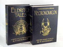 NECRONOMICON & ELDRITCH TALES of H.P. Lovecraft Set of 2 Deluxe Leather Classics