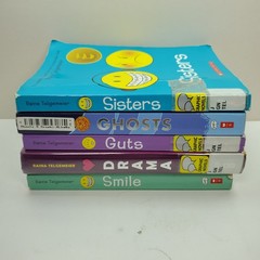 5 RAINA TELGEMEIER Graphic Novels ~ GUTS ~ SMILE ~ GHOSTS ~ SISTERS ~ DRAMA