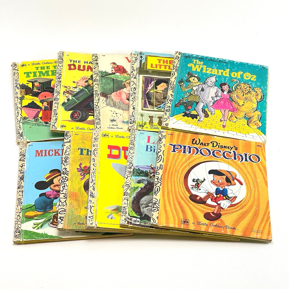 Little Golden Books Mixed Lot of 10 Classic Children’s Books – Vintage – Read