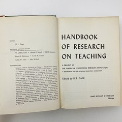 Handbook of Research on Teaching Pedagogy Studies Hardcover Book NL Gage 1971