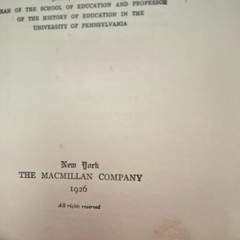 Antique Book „A Student’s History of Education” 1926 HC Inscribed