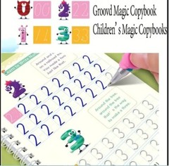 4Pc Groove Books for Kids,Magic Practice,Reusable Handwriting Workbook Kids 3+