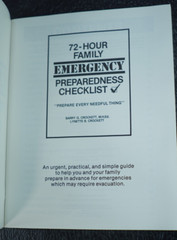 Family Emergency Preparedness 72 Hour Checklist Barry Crockett 1983 Survival NOS