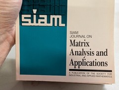 SIAM Matrix Analysis and Applications Society Mathematics 1988 vol 9 1-4 241015