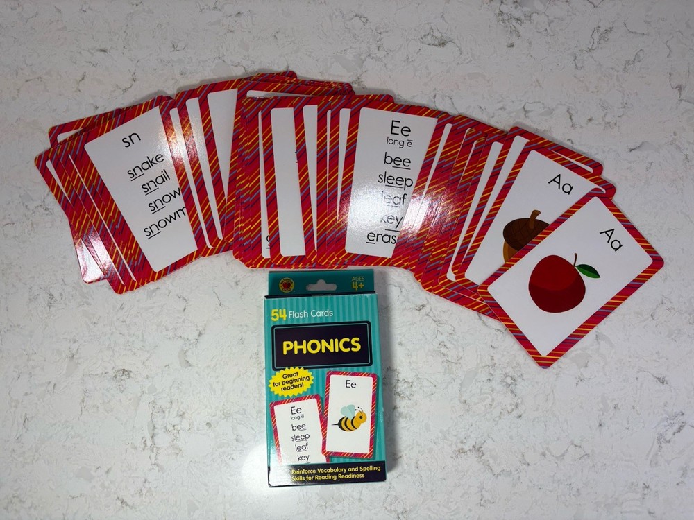 Phonics Flash Cards Kids 54 Cards Brighter Child Learning Ages 4+ Early Reading