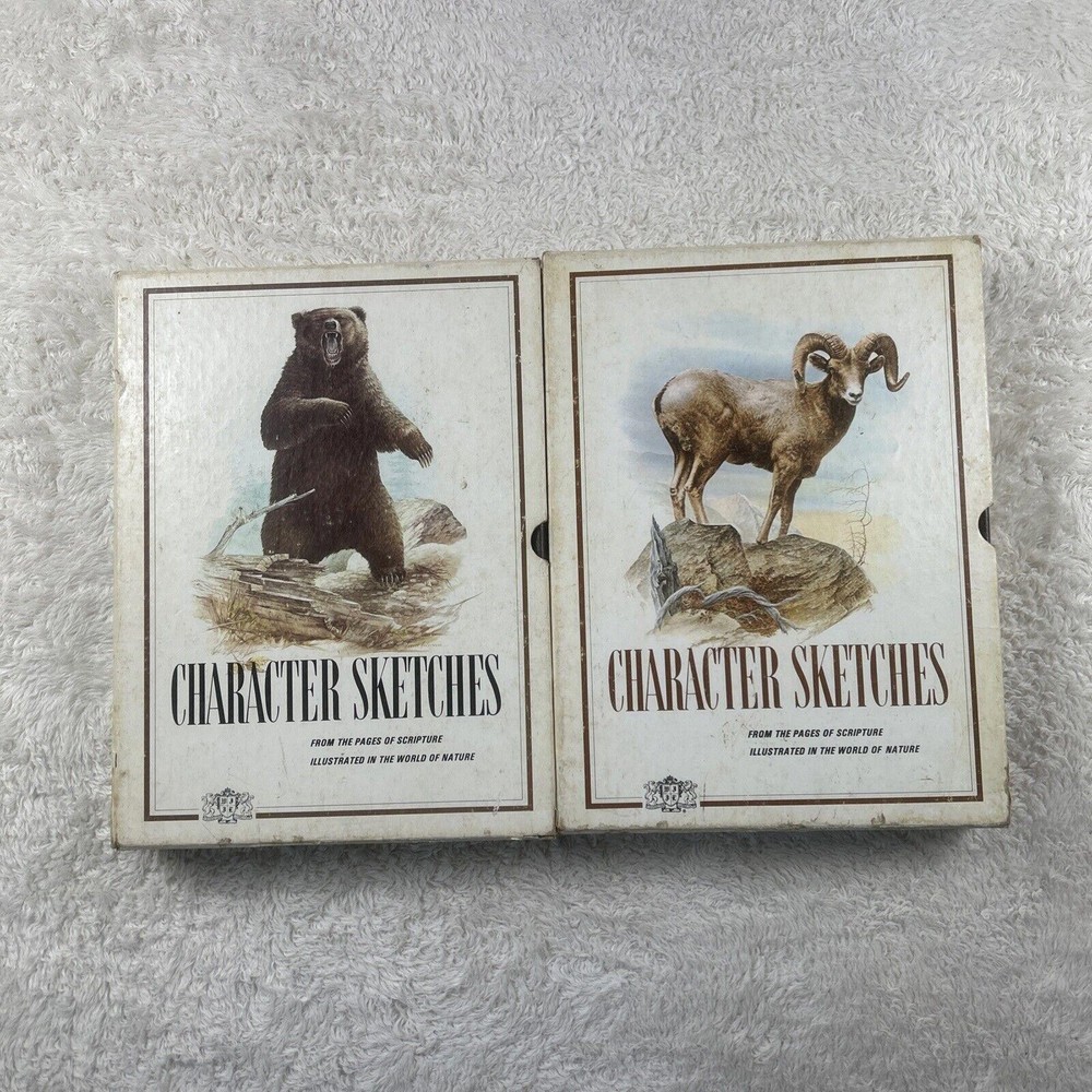 Vintage 1976 Character Sketches From The Pages of Scripture Vol 1 and 2 HC Good