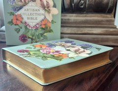 NASB Artisan Collection Bible (Leathersoft, Sage Floral, Red Letter, NEW in Box)