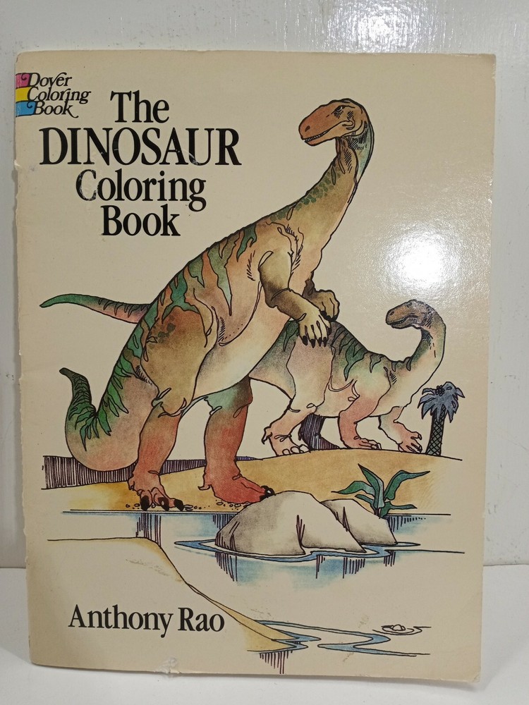Vintage The Dinosaur Coloring Book by Anthony Rao Dover Publishing 46 Pgs 1980.