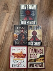 Lot of 5 Robert Langdon Series Paperback/Hardcover Books by Dan Brown