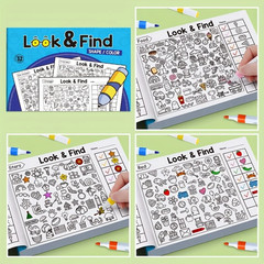 Kids Hidden Objects Coloring Book Find & Color Activity Puzzle Workbook