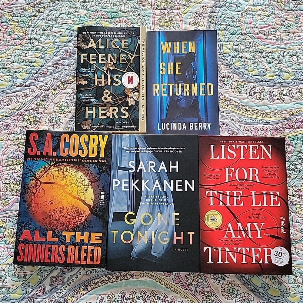 Best Sellers Psychological Thriller Whodunit Book Lot Of 5 Berry Feeney Cosby