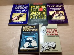 Lot Of 5 Writers Digest Books, Action,Adventure,Mystery,Sci-Fi,Poisons,WeaponsVG