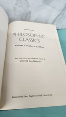 1968 HC Philosophic Classics Vol. 1: Thales to Ockham 2nd. Ed. by Kaufmann, Wa..