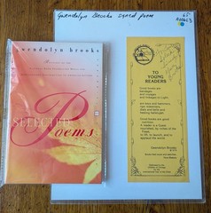 2 Signed Items by Gwendolyn Brooks – Selected Poems Book & To Young Readers Poem