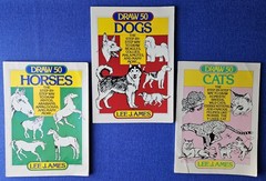 Draw 50 Animals Books Lot Lee J Ames Horses Cats Dogs Step-by-Step Drawing