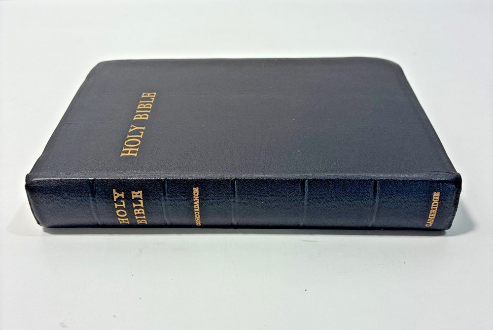 Vintage Compact Cambridge HTF Hand Grained Morocco Leather Concordance KJV Bible