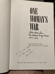 One Womans War : Letters Home from the Womens Army Corp 1944-1946**Signed**