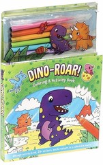 New! Dino-Roar! Coloring & Activity Book with 6 Markers, Pouch, & Stickers