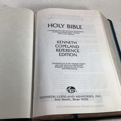 Holy Bible Kenneth Copeland Reference Edition KJV Genuine Leather 1991 VG