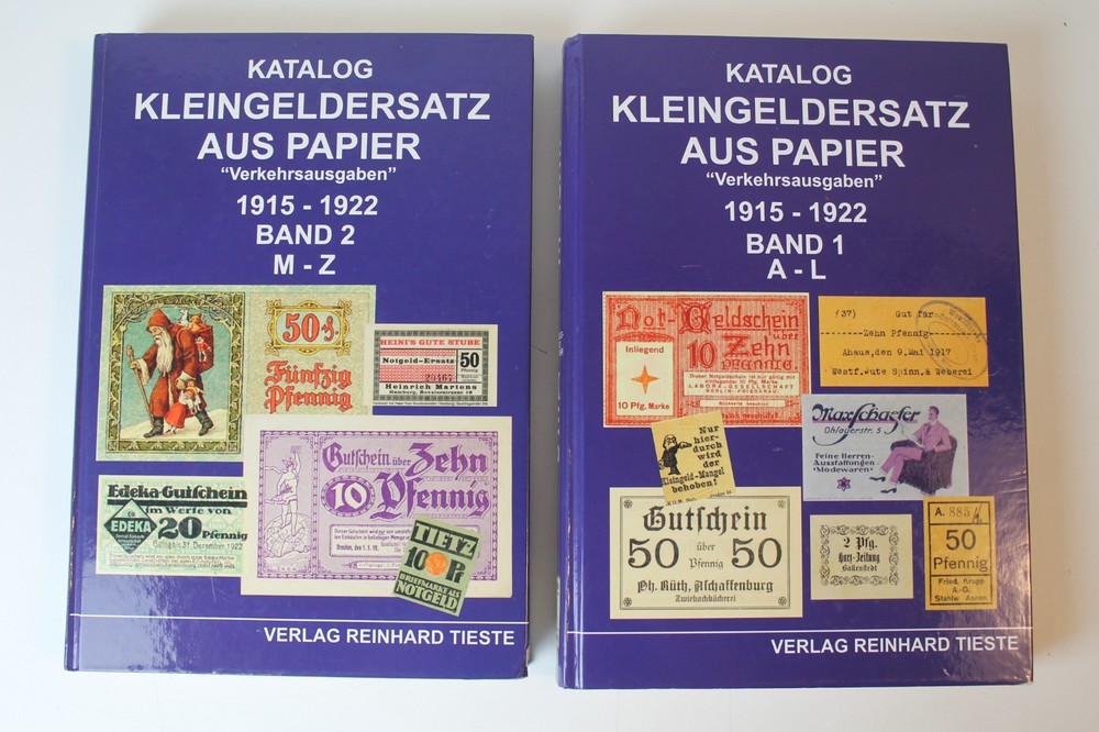 Katalog Kleingeldersatz aus Papier 1915-1922 Reinhard Tieste 2 Vol Set