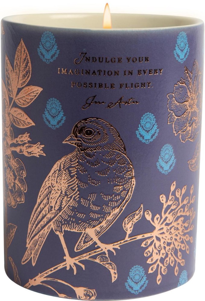 Jane Austen: Indulge Your Imagination Scented Candle (8.5 oz.): [Dark Blue Bird]