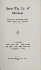 Vintage From The Pen Of Jabotinsky Vladimir Jabotinsky Biography Hardcover 1941