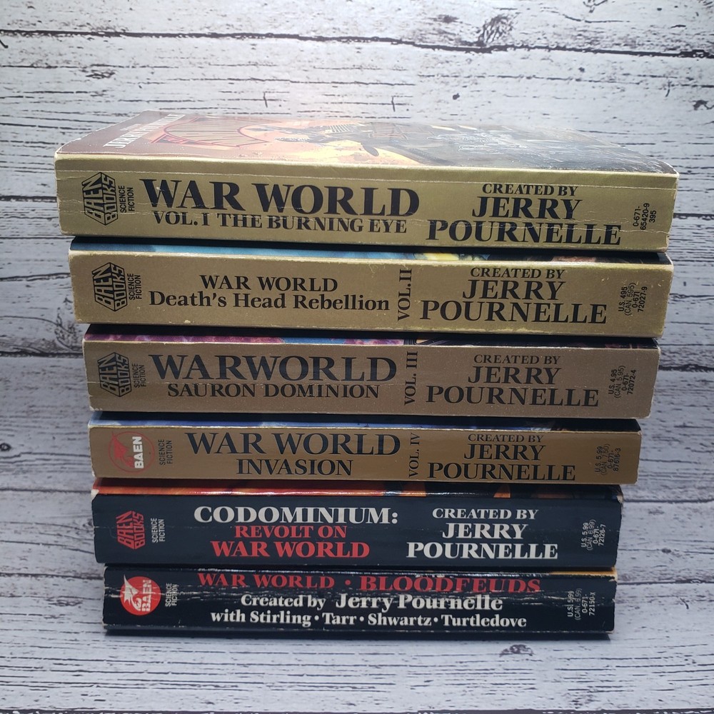 Jerry Pournelle WAR WORLD Series 6 PB Book LOT Vols 1-4, Revolt On + Blood Feud