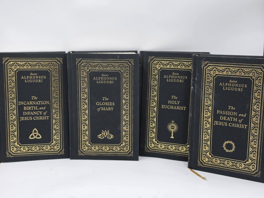 The St. Alphonsus Liguori Deluxe Set Of Four Books Tan Holy Eucharist Jesus
