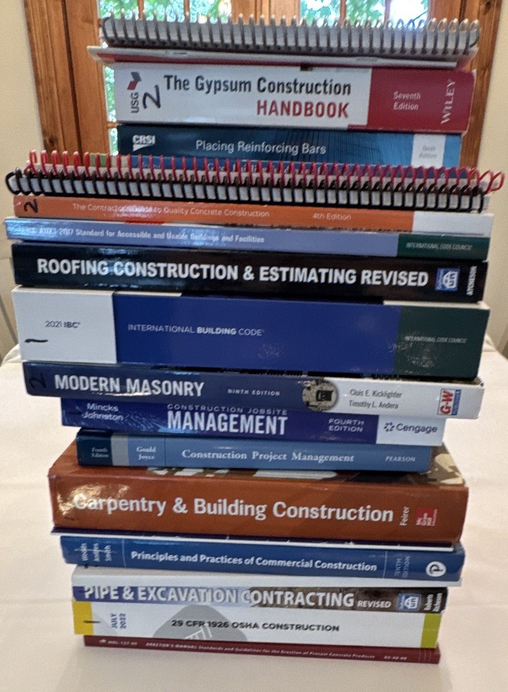 NASCLA Commercial Contractors License Textbooks and Manuals-Tabbed & Highlighted