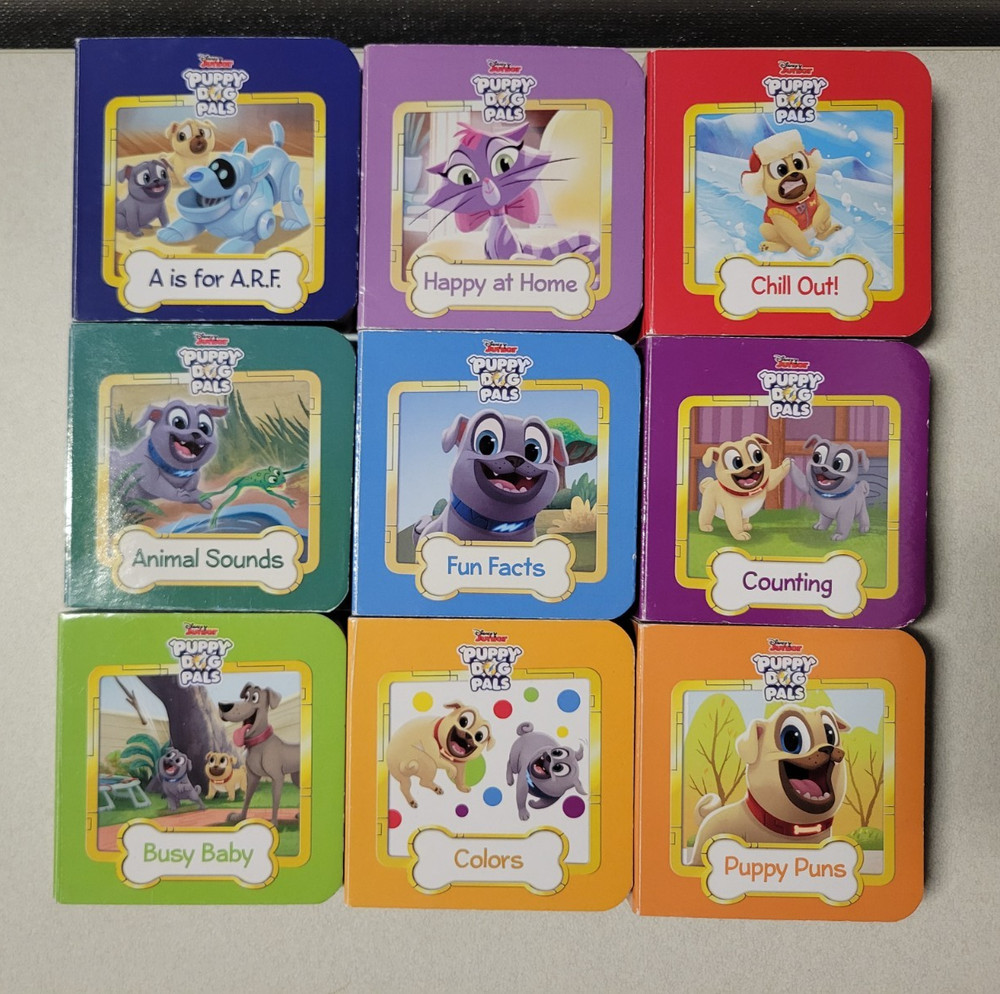 9 Disney Junior Puppy Dog Pals Mini Board Books Kid’s Learn To Read Childrens