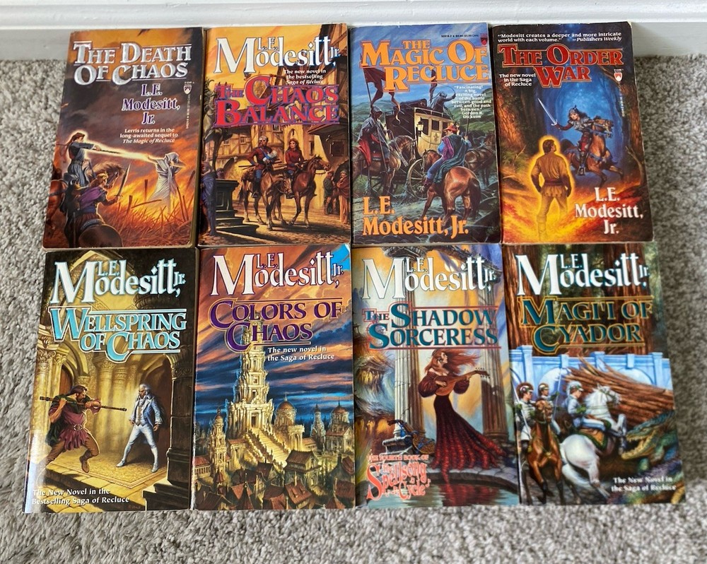 Lot Of 8 Vtg L.E. Modesitt Jr Paperbacks Science Fiction and Fantasy Tor 80s 90s